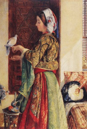 Girl With Two Caged Doves