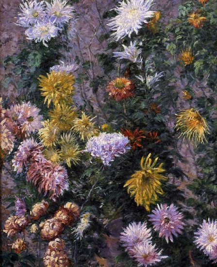 White And Yellow Chrysanthemums, Garden At Petit Gennevilliers, 1893 - Click Image to Close