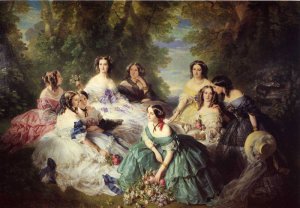 The Empress Eugenie Surrounded By Her Ladies In Waiting, 1855