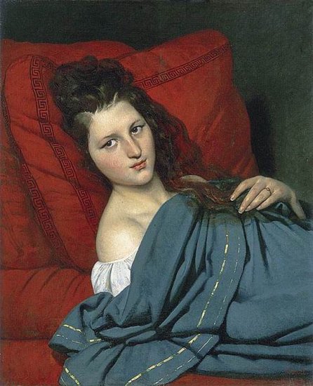 Half-length Woman Lying On A Couch, 1829 - Click Image to Close