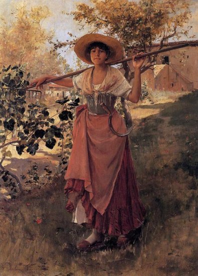 Girl With Rake, 1884 - Click Image to Close