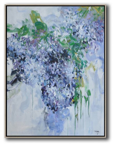 Vertical Abstract Flower Oil Painting #ABV0A14 - Click Image to Close