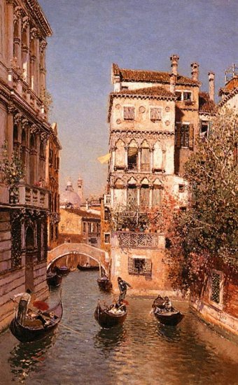 Along The Canal, Venice - Click Image to Close