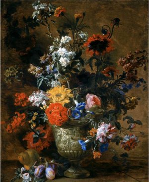 Flowers In Sculpted Urns, 1690