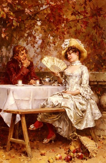 Tea In The Garden, Autumn - Click Image to Close