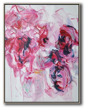 Vertical Abstract Flower Oil Painting #ABV0A19