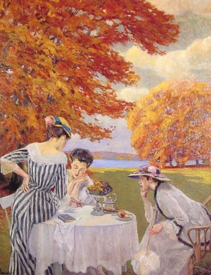 Cucuel Paintings - Tea In The Park - Click Image to Close