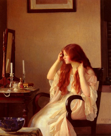 Girl Combing Her Hair, 1909 - Click Image to Close