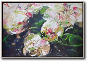 Horizontal Abstract Flower Painting #ABH0A21