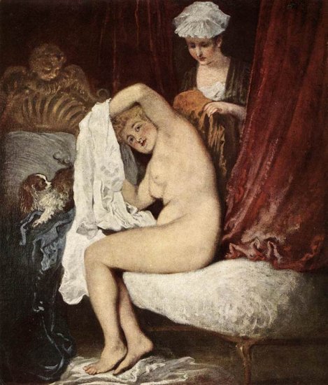 Oil Painting Reproduction Of Watteau- The Toilette - Click Image to Close