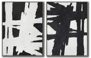 Set Of 2 Minimal Art - Black and White #SOTMA0B46