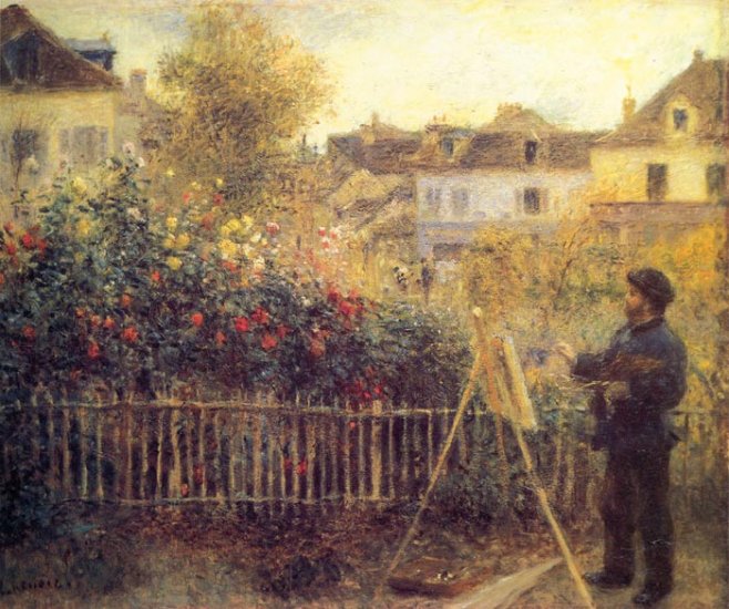 Claude Monet Painting In His Garden At Argenteuil, 1875 - Click Image to Close