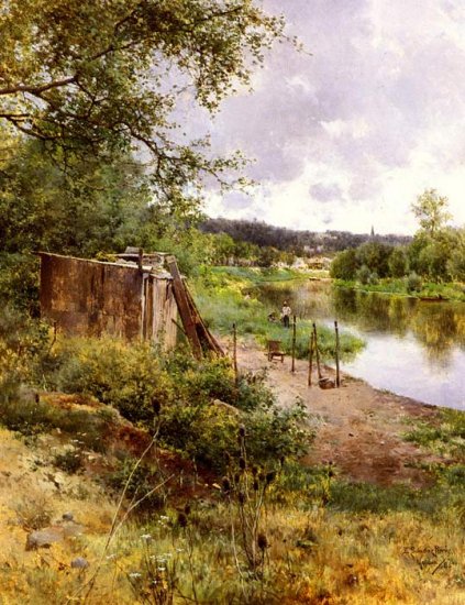 On The River Bank, 1885 - Click Image to Close