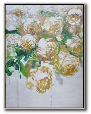 Vertical Abstract Flower Oil Painting #ABV0A22