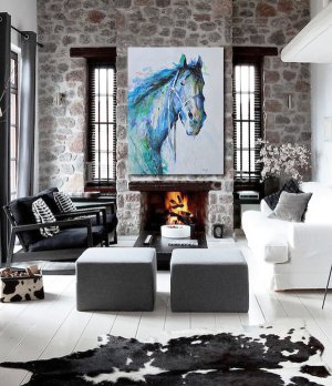 Vertical Abstract Horse Painting #ABV0A28