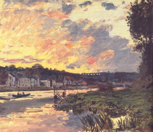 The Seine At Bougival In The Evening, 1869 - Click Image to Close