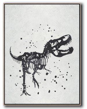 Vertical Minimal Dragon Art Painting Black and White  #ADMPS0B183