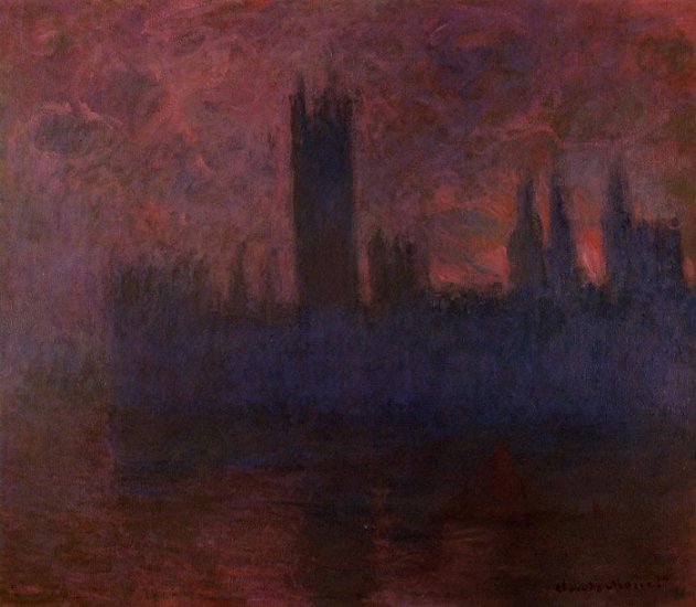 Houses Of Parliament, London, Symphony In Rose , 1900 - Click Image to Close