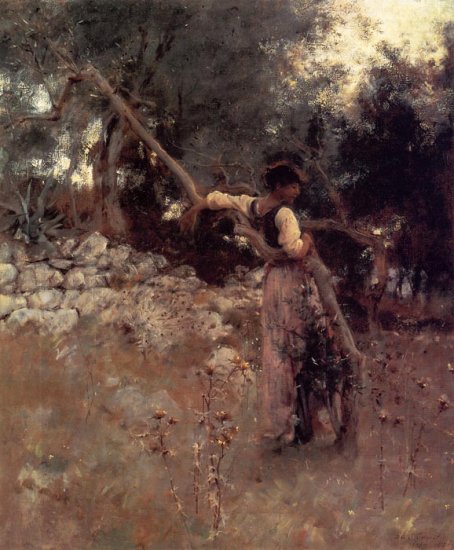 Capri Girl Aka Among The Olive Trees, Capri , 1878 - Click Image to Close