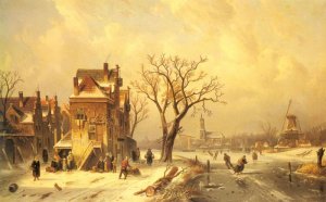 Skaters In A Frozen Winter Landscape, 1872