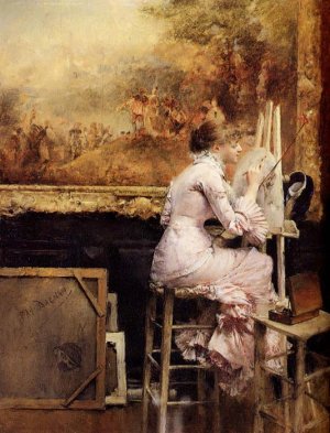 Young Watercolourist In The Louvre, C.1891