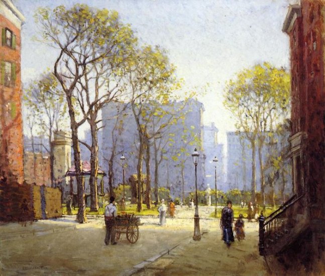 Late Afternoon, Washington Square , 1908 - Click Image to Close