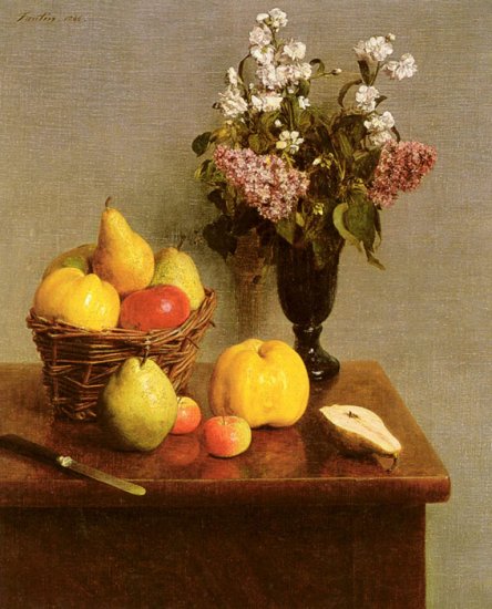 Still Life With Flowers And Fruit - Click Image to Close