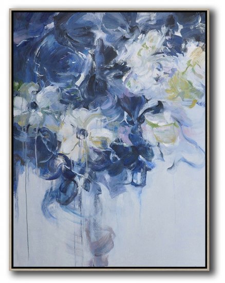 Vertical Abstract Flower Oil Painting #ABV0A5 - Click Image to Close