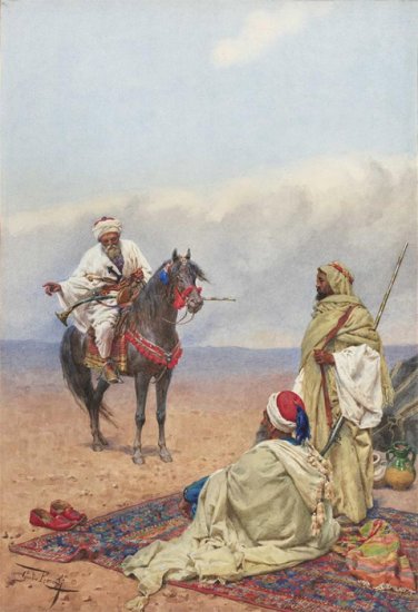 A Horseman Stopping At A Bedouin Camp - Click Image to Close