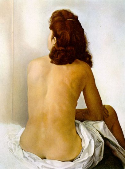 Gala Nude From Behind Looking In An Invisible Mirror, 1960 - Click Image to Close