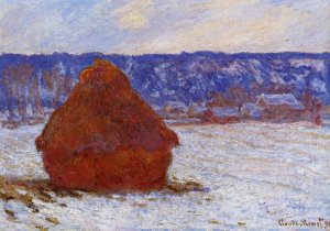 Grainstack In Overcast Weather, Snow Effect , 1890