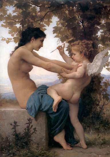 Young Girl Defending Herself Against Cupid, 1880 - Click Image to Close