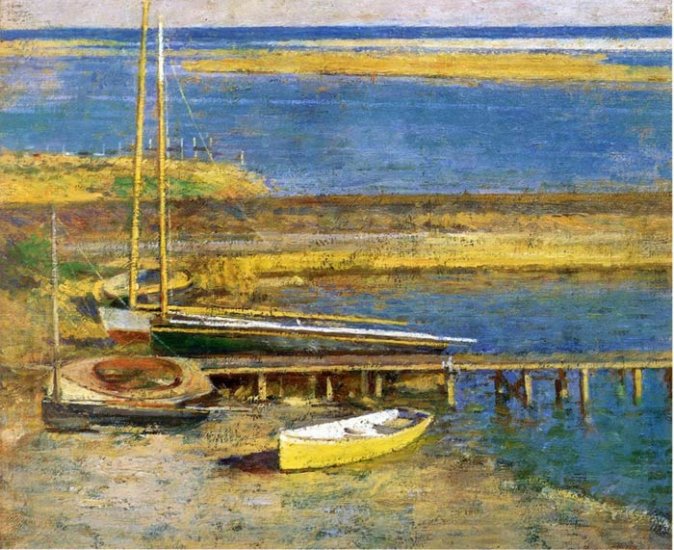 Boats At A Landing, 1894 - Click Image to Close