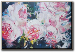 Horizontal Abstract Flower Painting #ABH0A22