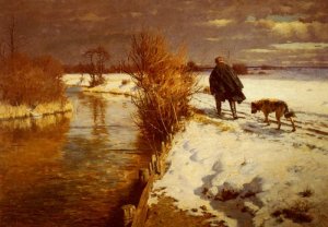 A Hunter In A Winter Landscape