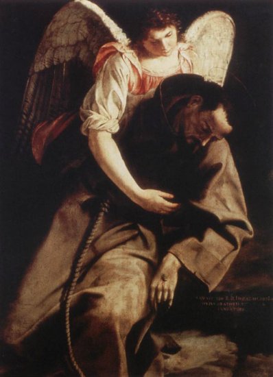 St Francis And The Angel, 1612-1613 - Click Image to Close