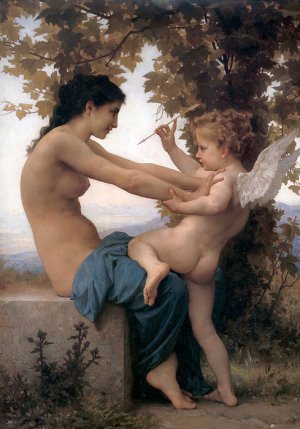 Young Girl Defending Herself Against Cupid, 1880