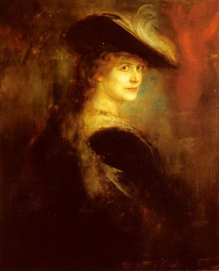 Portrait Of An Elegant Lady In Rubenesque Costume, 1890 - Click Image to Close