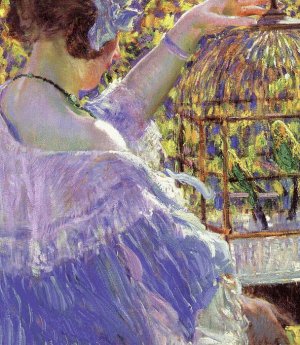 Frieseke Oil Paintings - The Bird Cage