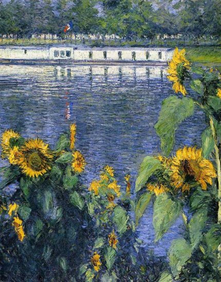 Sunflowers On The Banks Of The Seine, C.1886 - Click Image to Close