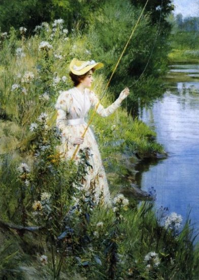 Jones Oil Paintings - The Gentle Angler - Click Image to Close