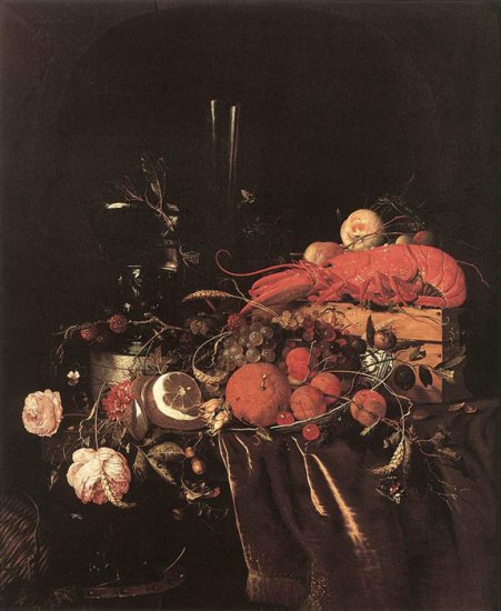 Still-Life With Fruit, Flowers, Glasses And Lobster, 1660 - Click Image to Close