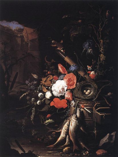 Still-Life With Fishes And Bird Nest, 1670 - Click Image to Close