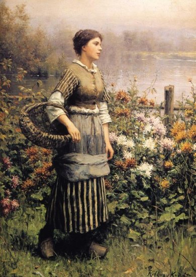 Maid Among The Flowers - Click Image to Close