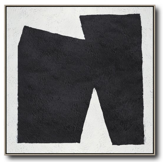 Square Minimal Black And White Painting #ADMPS0A99 - Click Image to Close