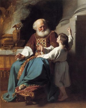 Samuel Reading To Eli The Judgments Of God Upon Eli's House, 1780