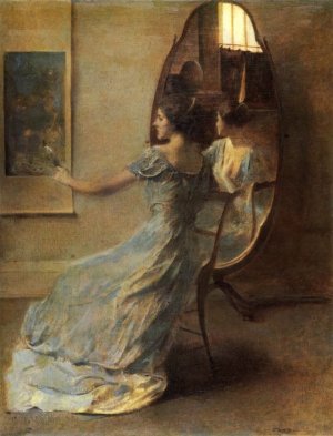 Dewing Oil Paintings - Before The Mirror