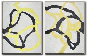 Set Of 2 Minimal Art - Black and White #SOTMA0B48