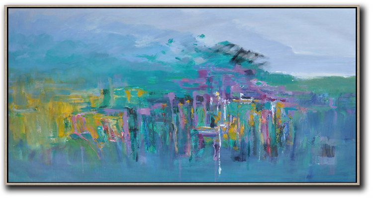 Panoramic Abstract Landscape Painting #ABPS0P12 - Click Image to Close