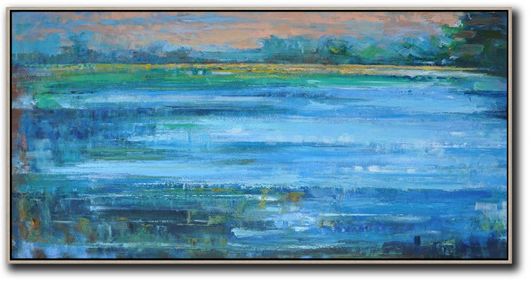 Panoramic Abstract Landscape Painting #ABPS0P5 - Click Image to Close